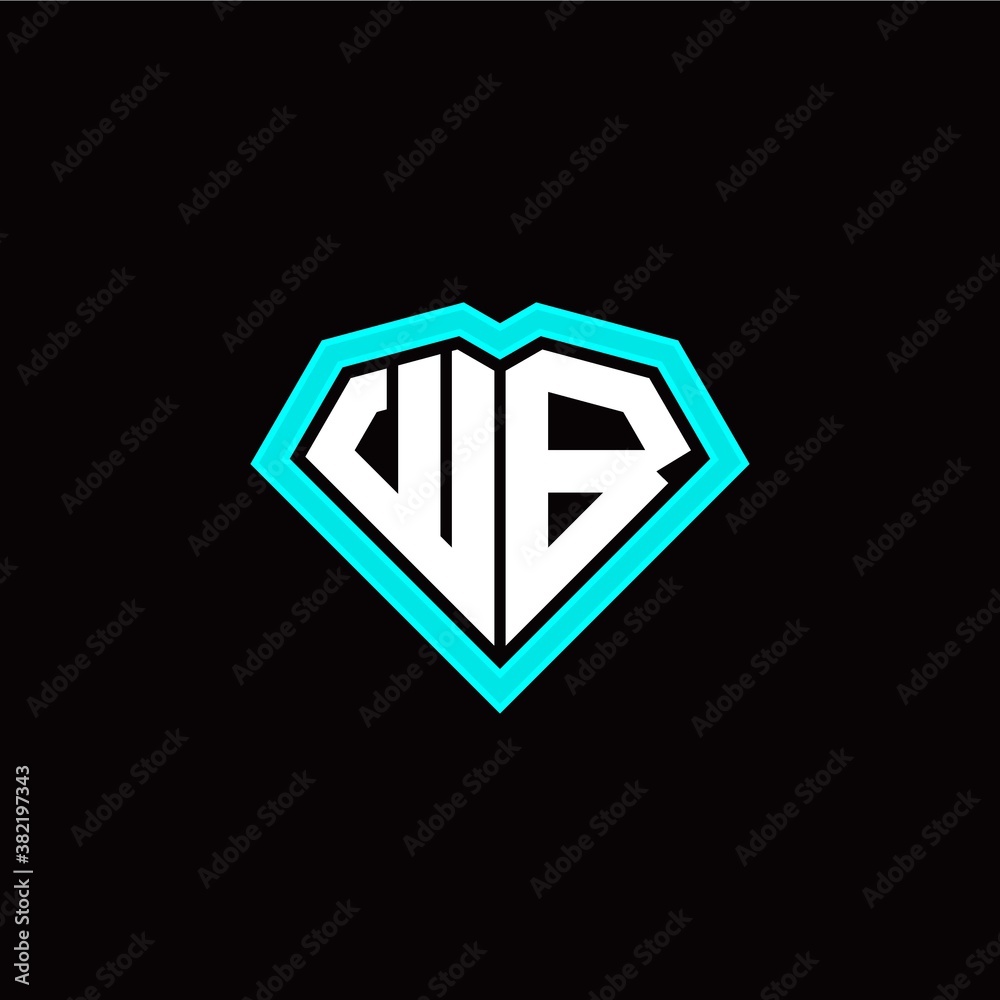 W B initial letter with unique diamond style logo template vector W B initial letter with unique diamond style logo template vector