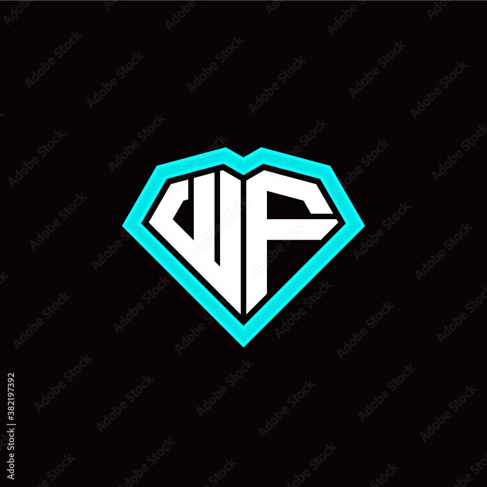 W F initial letter with unique diamond style logo template vector W F initial letter with unique diamond style logo template vector