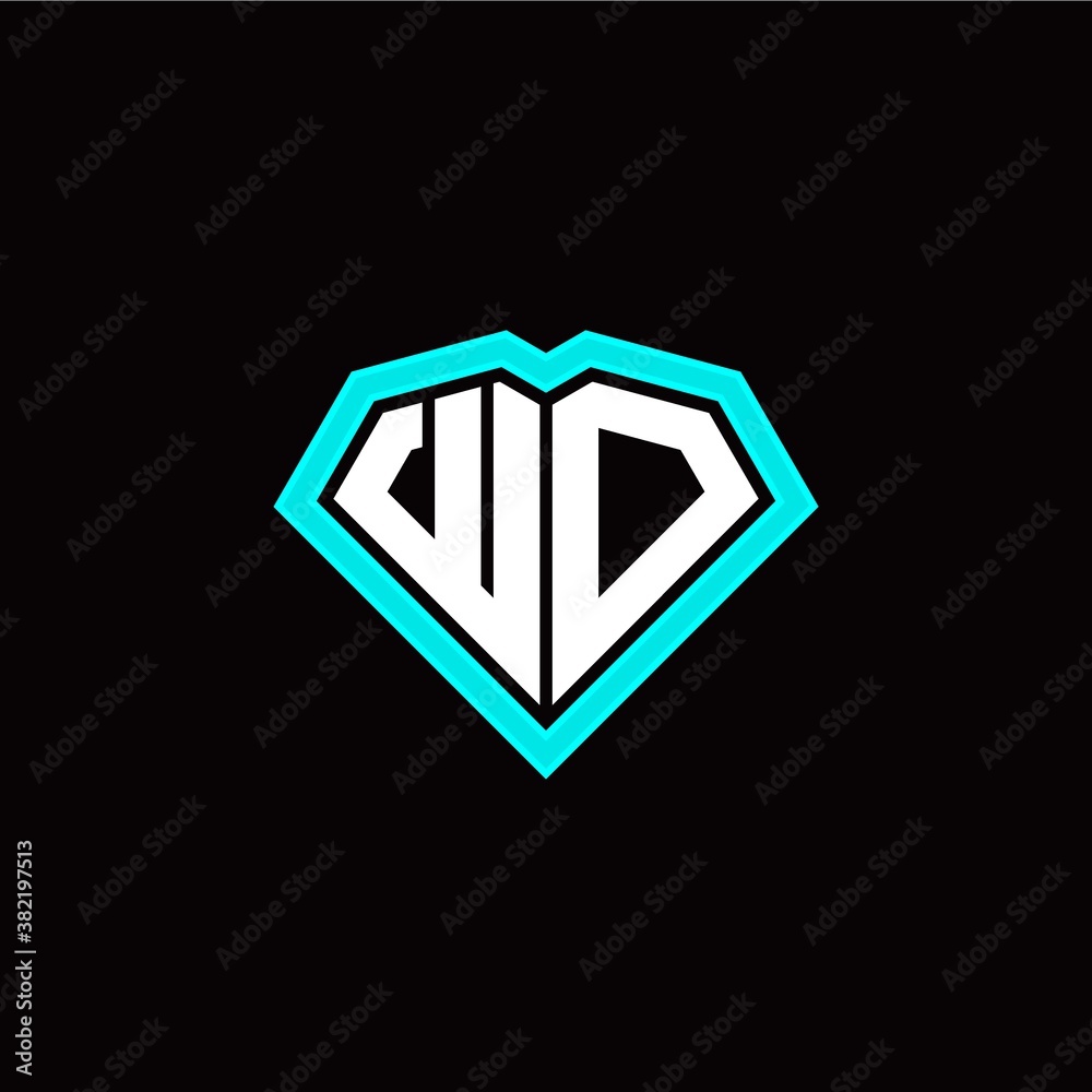 W O initial letter with unique diamond style logo template vector W O initial letter with unique diamond style logo template vector