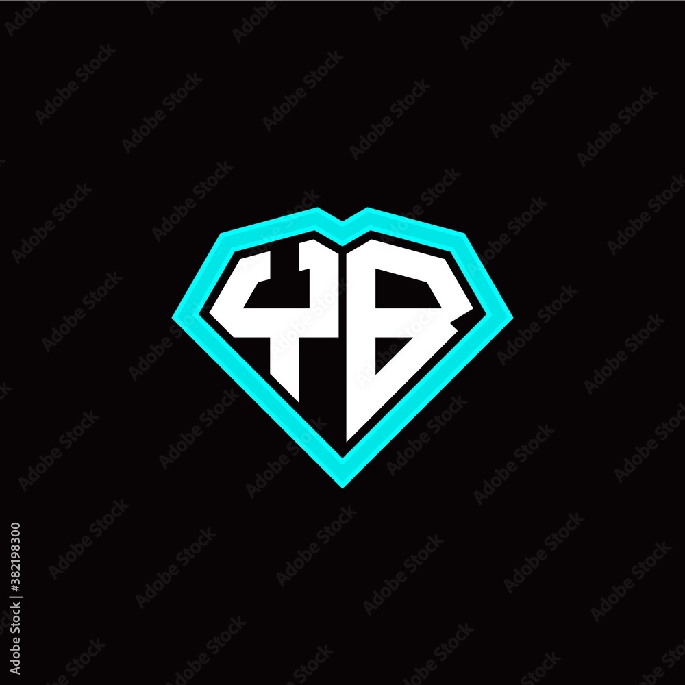 Y B initial letter with unique diamond style logo template vector Y B initial letter with unique diamond style logo template vector