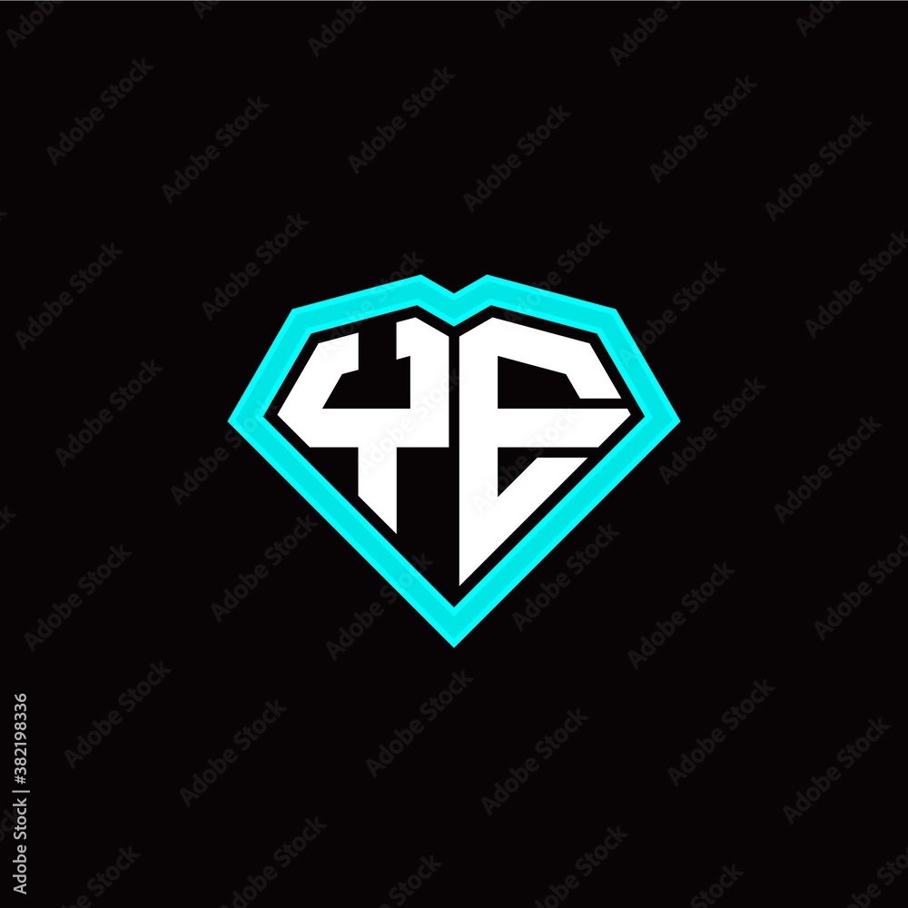 Y E initial letter with unique diamond style logo template vector Y E initial letter with unique diamond style logo template vector