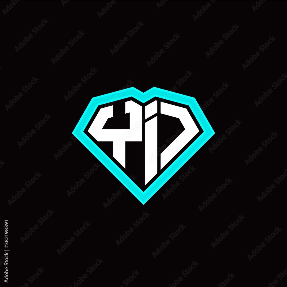 Y I initial letter with unique diamond style logo template vector Y I initial letter with unique diamond style logo template vector