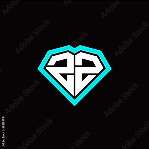 Z Z initial letter with unique diamond style logo template vector