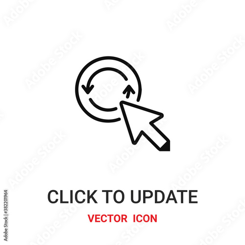click to update icon vector symbol. click to update symbol icon vector for your design. Modern outline icon for your website and mobile app design.
