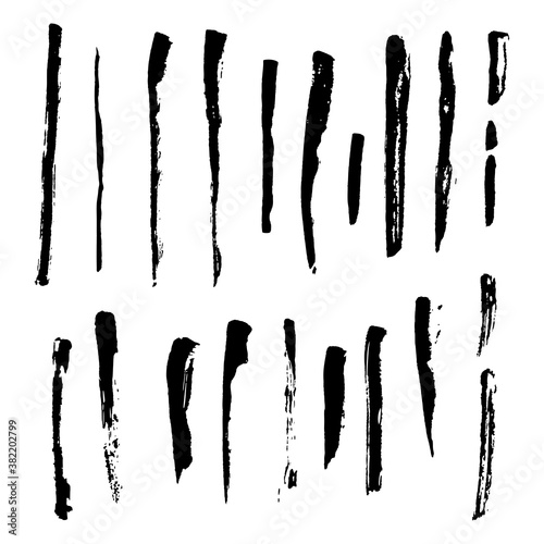 Paint brushes. Vector set of brush strokes