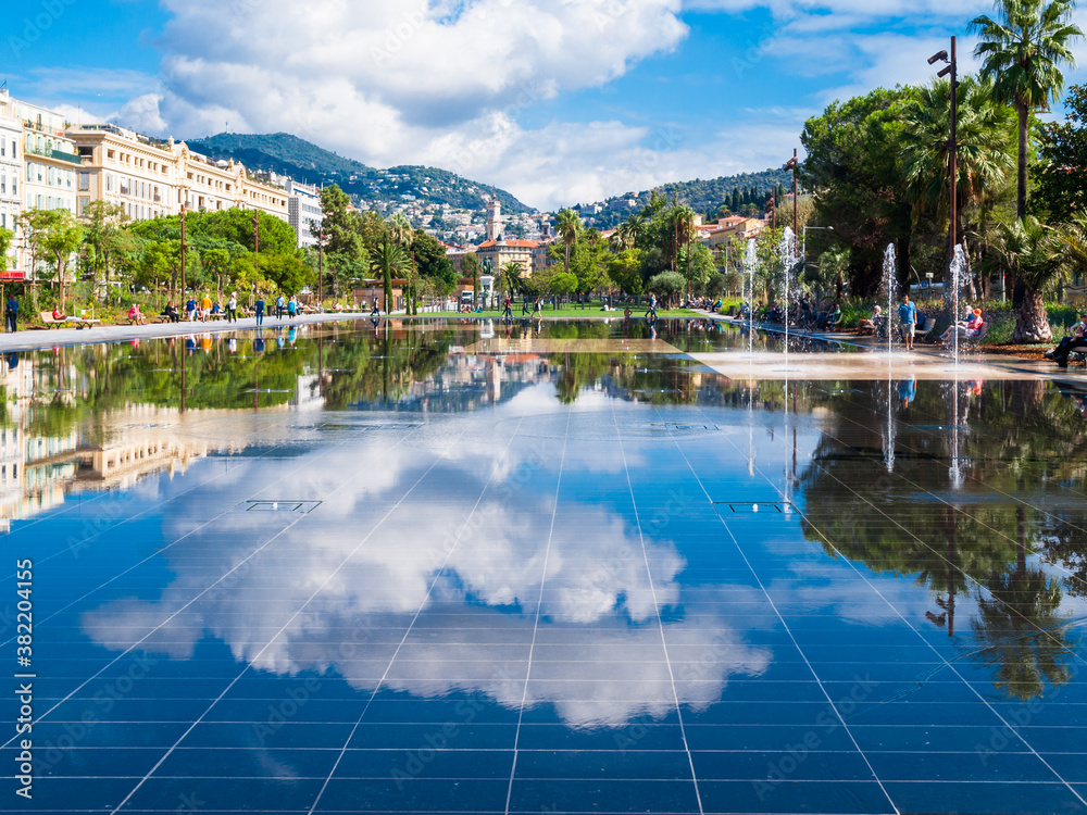 Promenade du Paillon Fountain in Nice, France