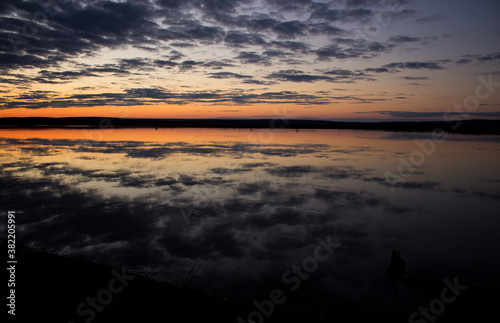 sunset over the river