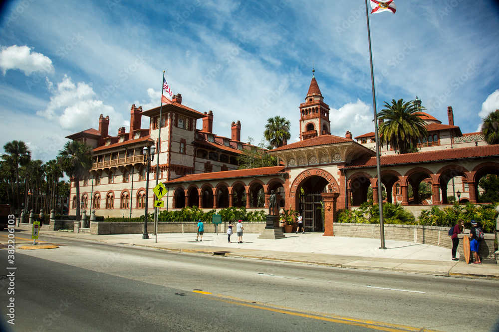 St Augustine, Florida - 2/26/2018:  Flagler College.  It is a private four-year liberal arts college in St. Augustine, Florida. It was founded in 1968.