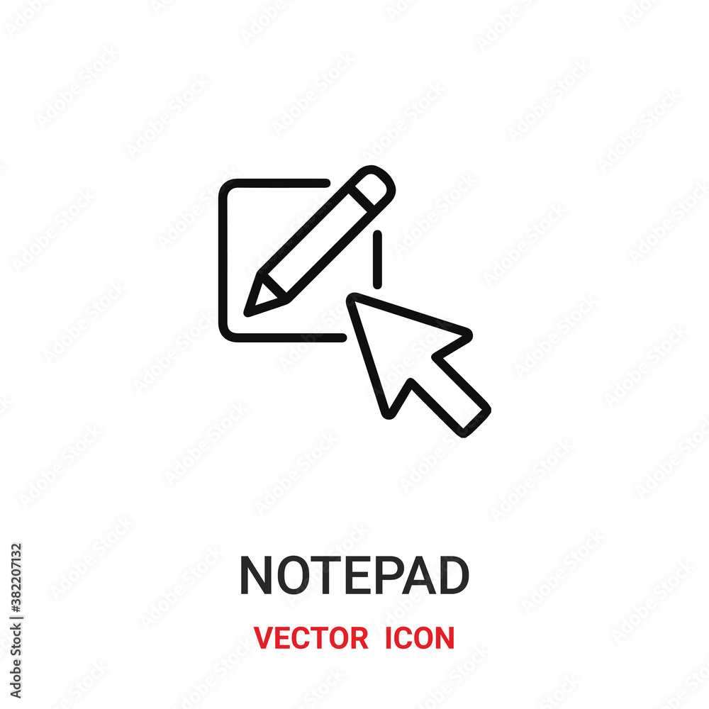 notepad icon vector symbol. notepad symbol icon vector for your design. Modern outline icon for your website and mobile app design. notepad icon vector symbol. notepad symbol icon vector for your design. Modern outline icon for your website and mobile app design.