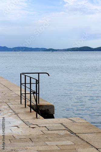 stair to the water on the dike in Zadar, Croatia