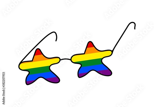 IRIDESCENT GLASSES ISOLATED ON A WHITE BACKGROUND