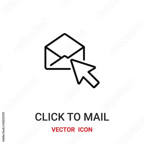 click to mail icon vector symbol. click to mail symbol icon vector for your design. Modern outline icon for your website and mobile app design.