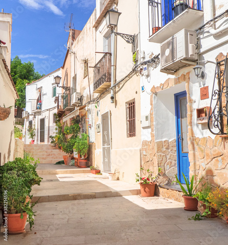 Fototapeta Naklejka Na Ścianę i Meble -  stunning mediterranean street in Alicante, Costa Blanca,Spain