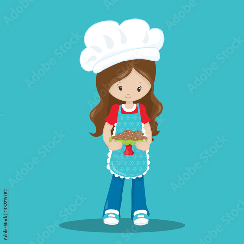 Christmas-baking girl chef
