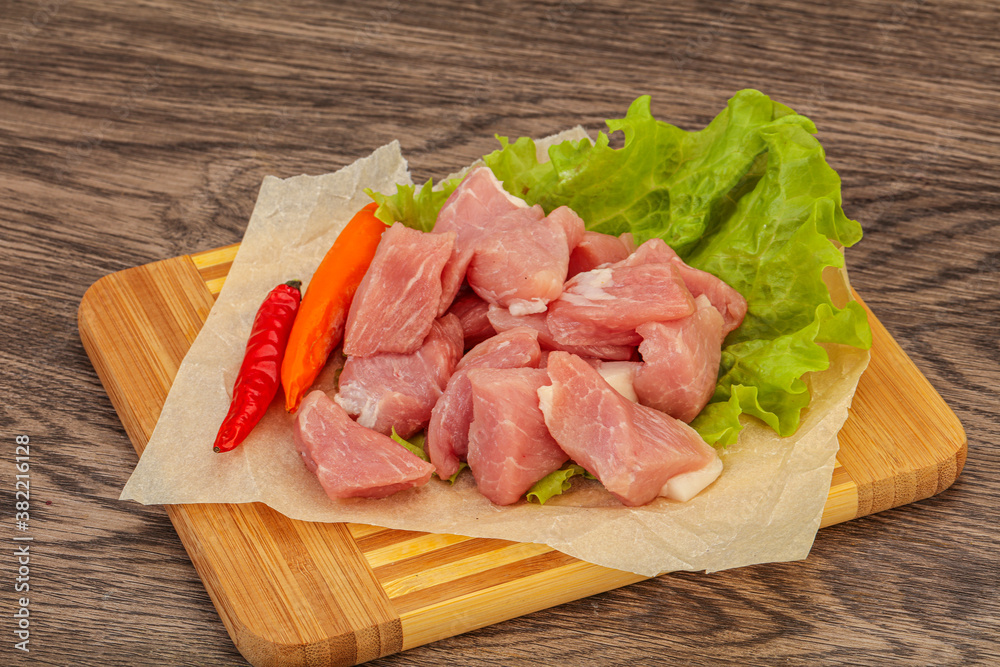 Raw pork meat for cooking