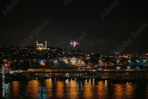 beautiful and modern Istanbul at night. A fusion of Asian and European culture in one city. history and modernization in one place.