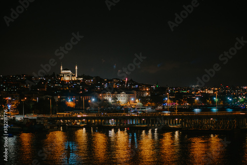 beautiful and modern Istanbul at night. A fusion of Asian and European culture in one city. history and modernization in one place.