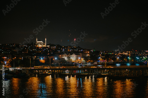 beautiful and modern Istanbul at night. A fusion of Asian and European culture in one city. history and modernization in one place. © adis97