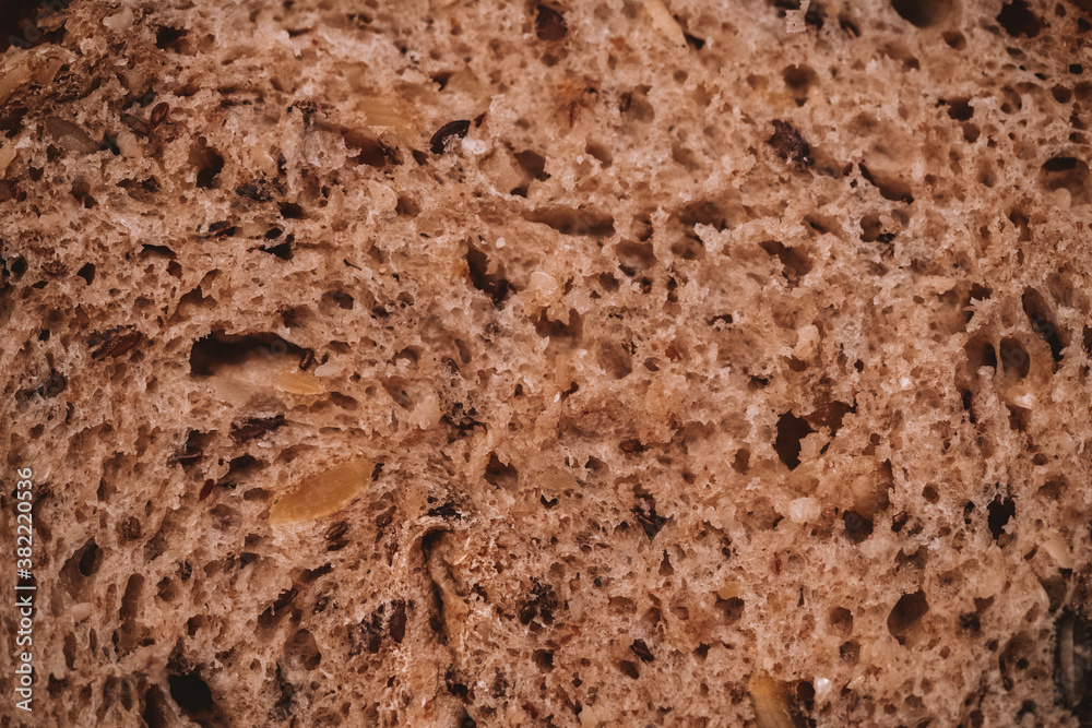 close up of bread slice textured abstract macro closeup