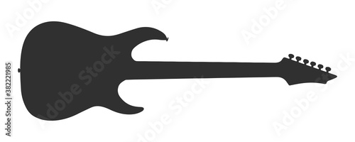 Electric guitar vector silhouette on white background