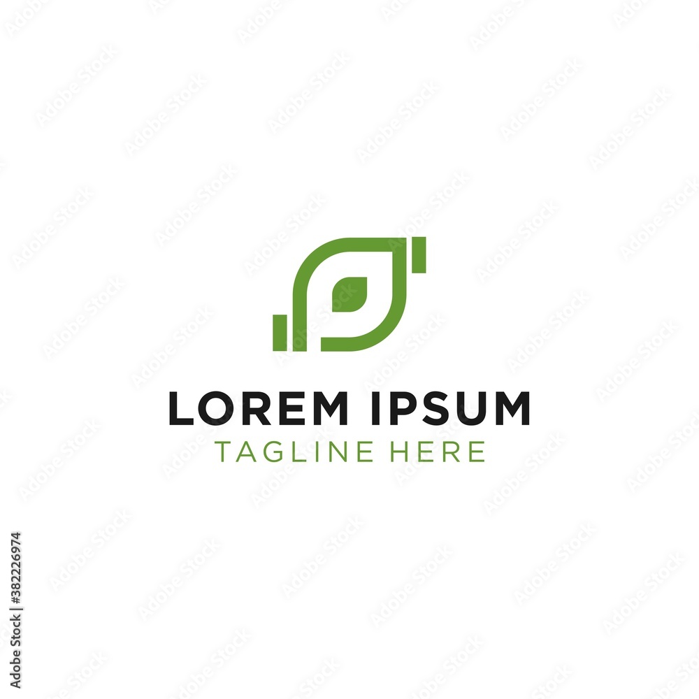 Letter P abstract initial technology logo Letter P abstract initial technology logo