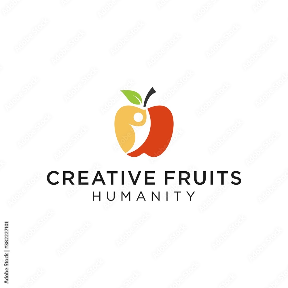 Human people with apple logo template