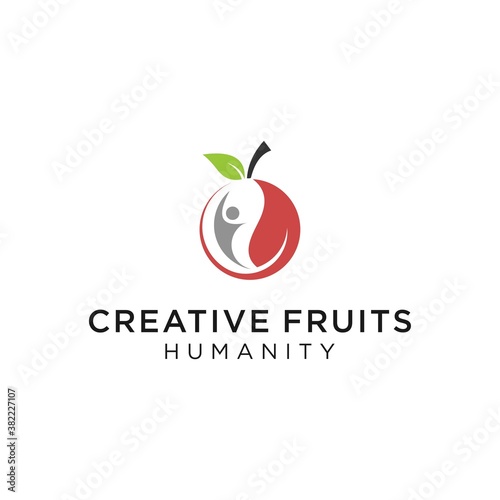 Human people with apple logo template