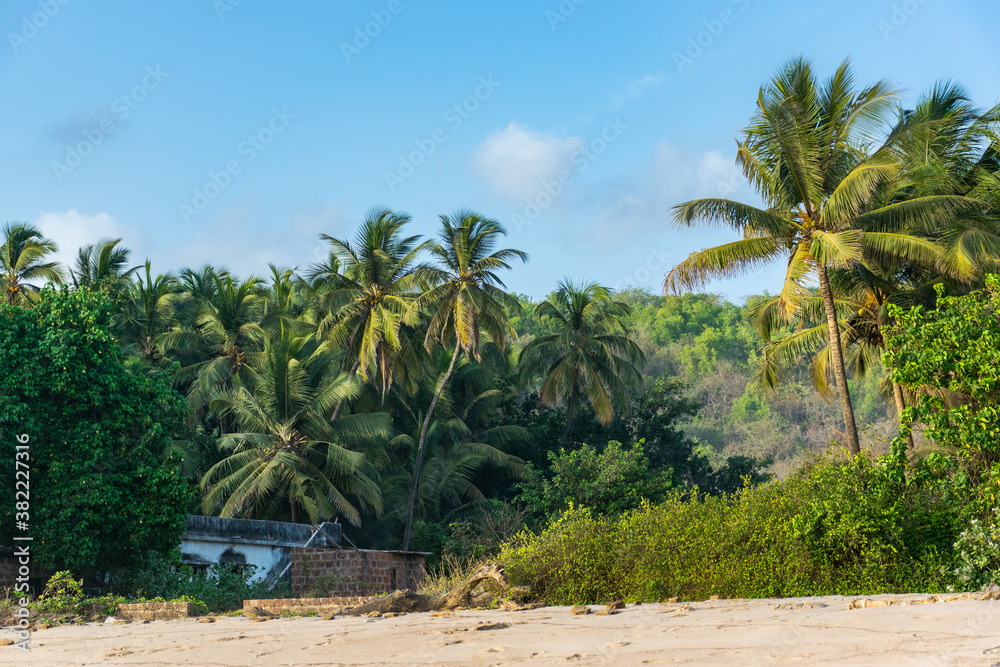 Panoramic view of beautiful Velneshwar beach situated in Maharashtra, India Panoramic view of beautiful Velneshwar beach situated in Maharashtra, India