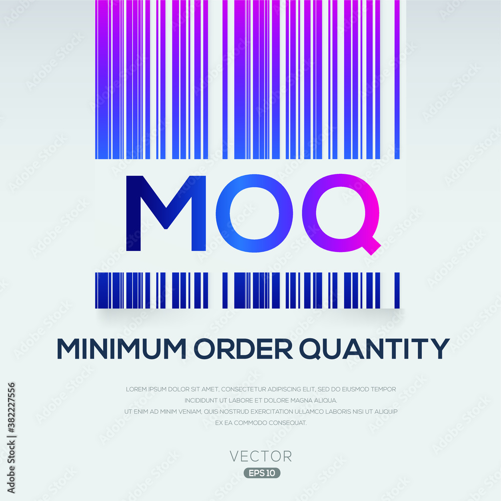 MOQ mean (Minimum Order Quantity),Vector illustration. Stock Vector | Adobe  Stock