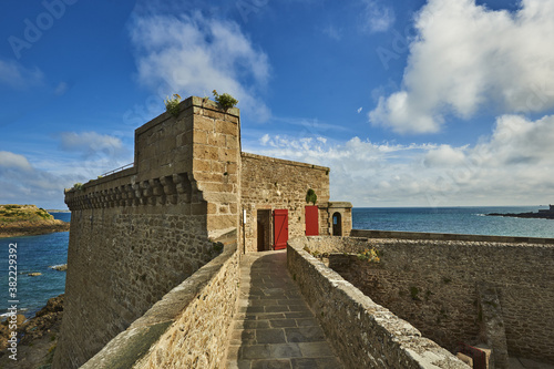 Bidouane tower on the rampart in Saint Malo, Brittany, France.