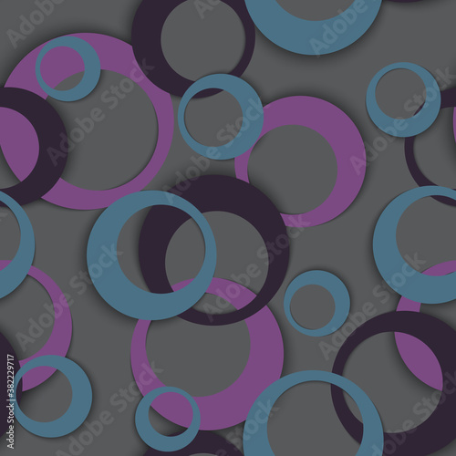 Circle rings geometric seamless pattern  round shapes