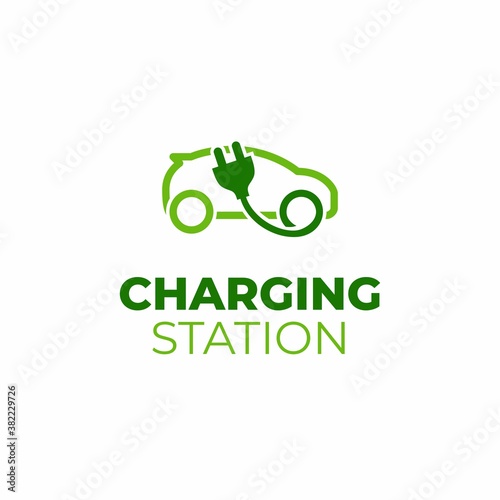 Electrical vehicle charging station symbol icon. Electric car logo sign button. Eco transport. Car energy power charge.