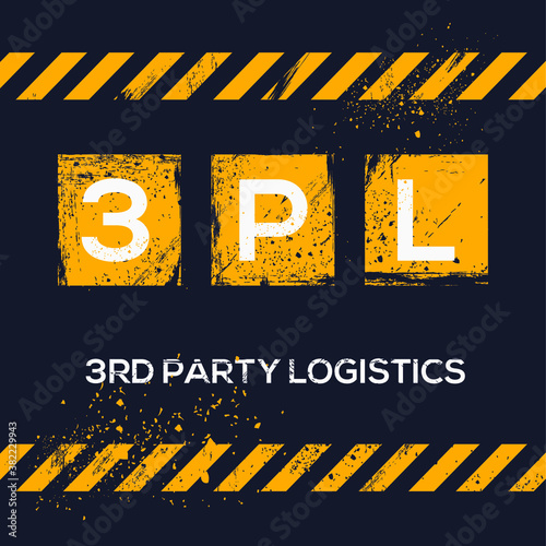 3PL mean (3rd Party Logistics),Vector illustration. photo