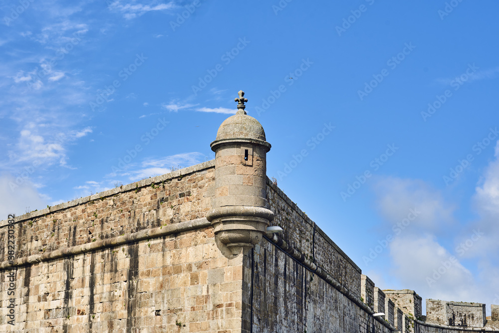 rampart of the walled city of Saint-Malo, Brittany, France
