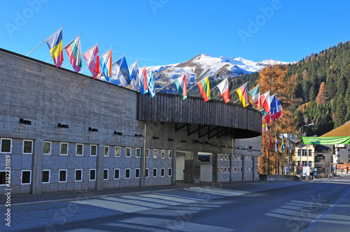 The Congress Center of Davos, Europe's highest city in the Swiss Alps photo