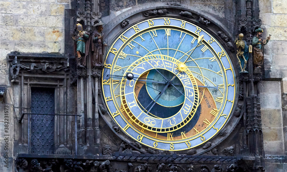 Medieval astronomical clock on the old town square in Prague Medieval astronomical clock on the old town square in Prague