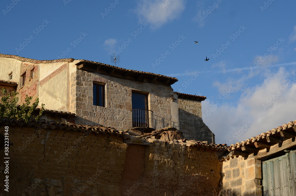 Abandoned house with beautiful blue sky in the Spanish countryside