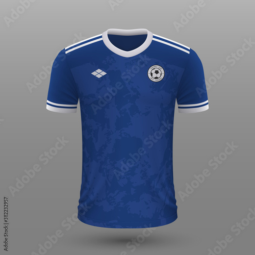 Realistic soccer shirt , Bosnia home jersey template for football kit.