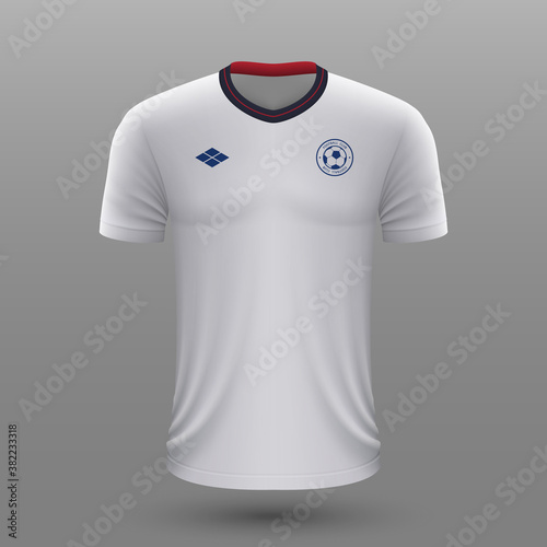 Realistic soccer shirt ,England  home jersey template for football kit.