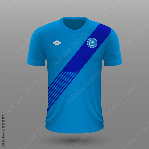 Realistic soccer shirt , Greece home jersey template for football kit.