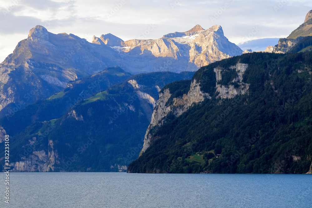 Magnificent mountains at Lake Lucerne