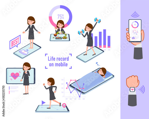 flat type business women_Lifelog on mobile