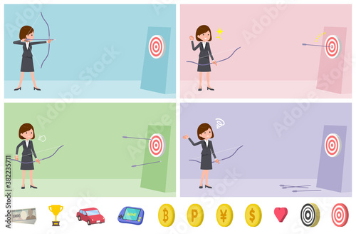 flat type business women_Bow and arrow