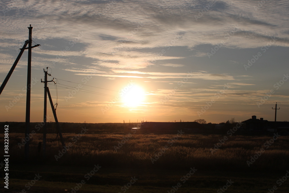 wind turbine at sunset