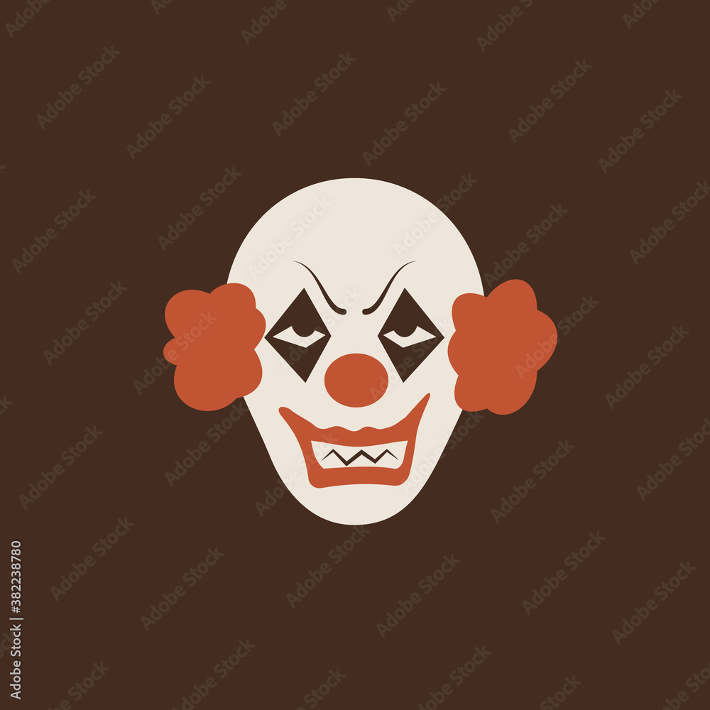 Duotone Cartoon halloween scary clown icon. Smiley and evil emotions Duotone Cartoon halloween scary clown icon. Smiley and evil emotions