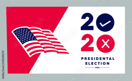 Presidential Election 2020 in United States. Vote day, November 3. US Election. Patriotic american element. Poster, card, banner and background. Vector illustration