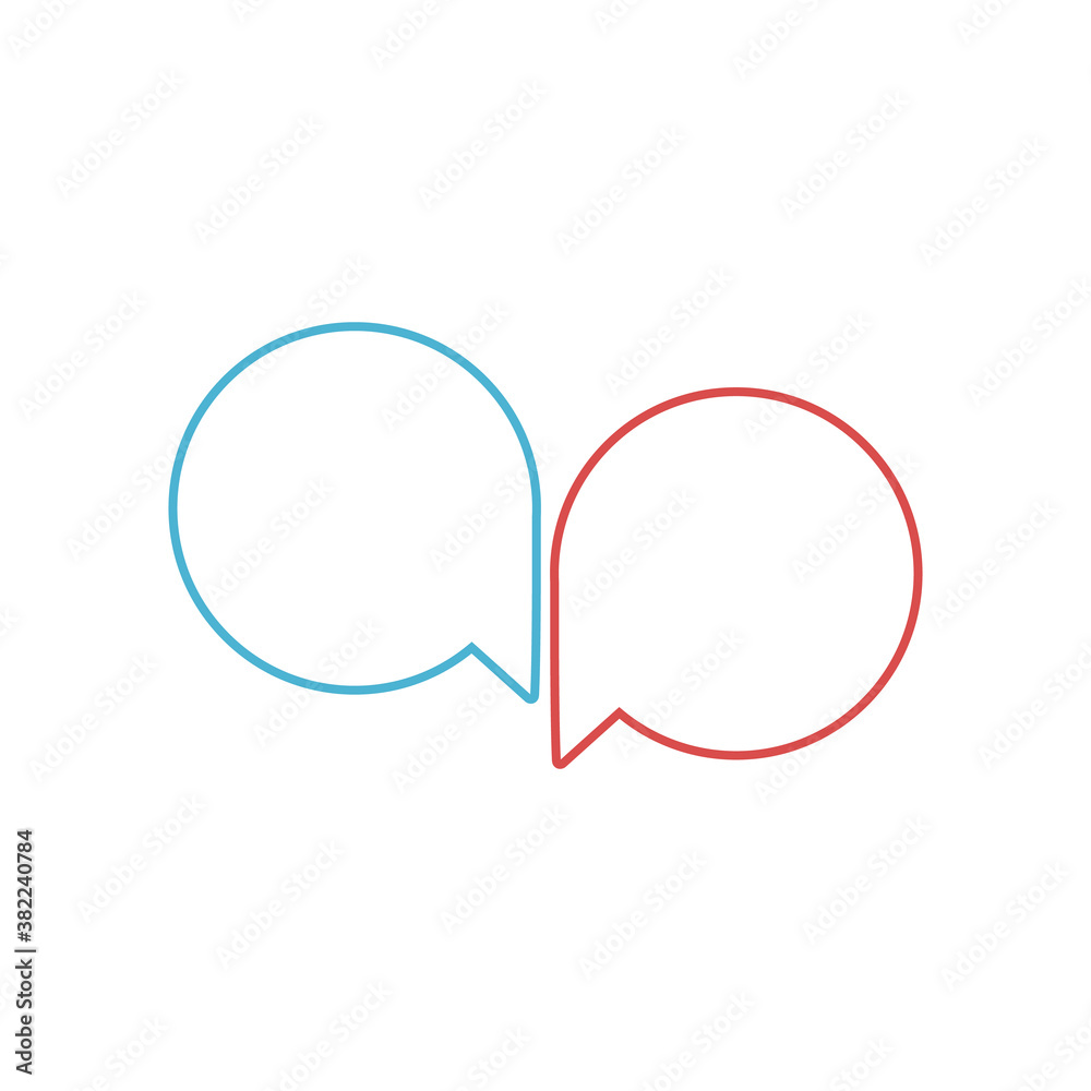 Two Bubbles chat message icon. Two blank round balloon sign. Single pictogram. Stock vector illustration isolated on white background. Two Bubbles chat message icon. Two blank round balloon sign. Single pictogram. Stock vector illustration isolated on white background.
