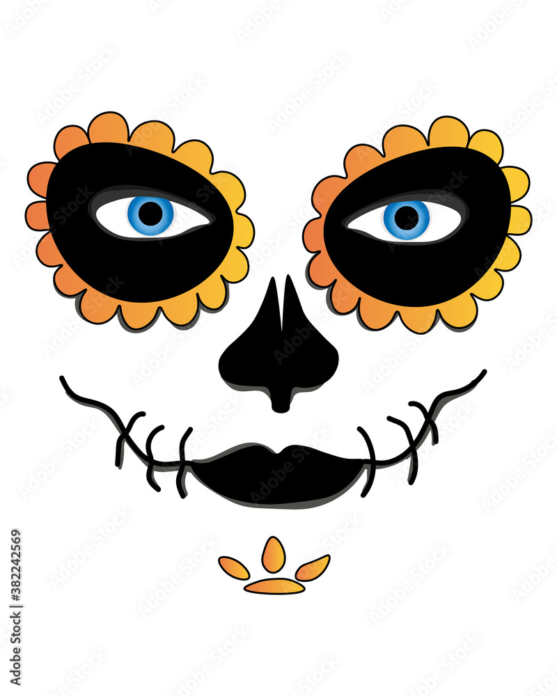 La Catrina for santa muerte ,Mexican death mask - day of the dead holiday, feast. And for halloween. La Catrina for santa muerte ,Mexican death mask - day of the dead holiday, feast. And for halloween.