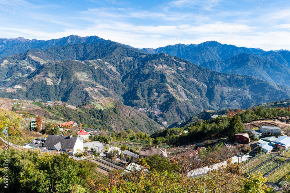 Tea plantations in the picturesque highlands of Nantou County, Taiwan Tea plantations in the picturesque highlands of Nantou County, Taiwan