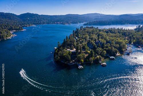 Aerial of Lake Arrowhead, California, United States of America